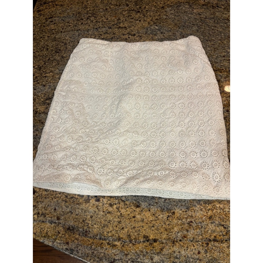 Y2K Cache Size 2 White Floral Eyelet Skirt‎ Mini Above Knee Cotton Vtg
